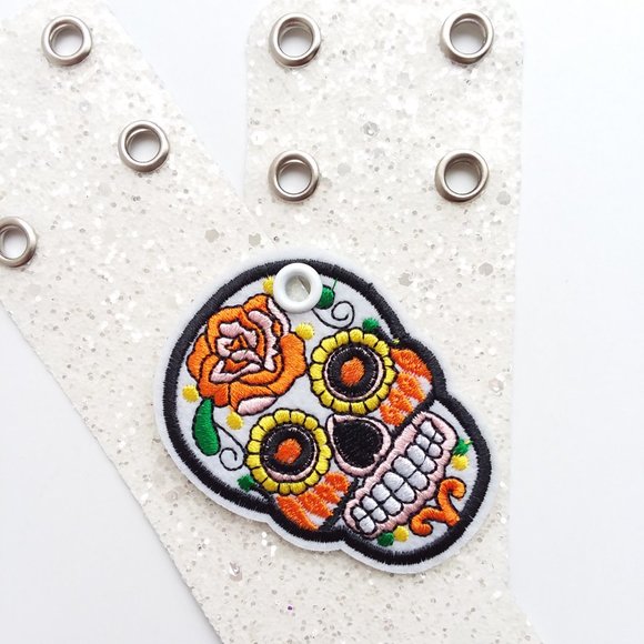 2/$18 Sugar Skull Shoelace patch charm roller skate charm - Picture 7 of 7